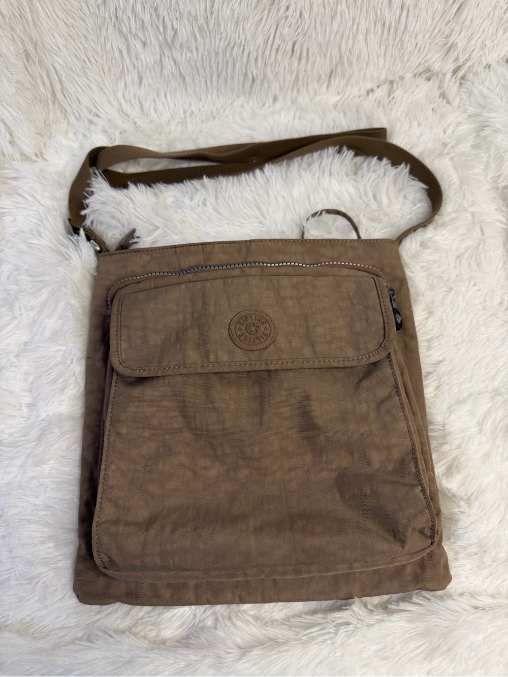 Kipling Brown Crossbody Shoulder Bag with Front Pocket